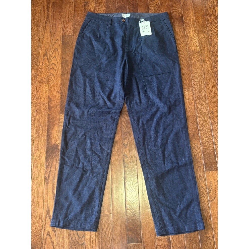 NWT Mens Gant Rugger Cotton Linen Blue Chino Pants 48 32x31